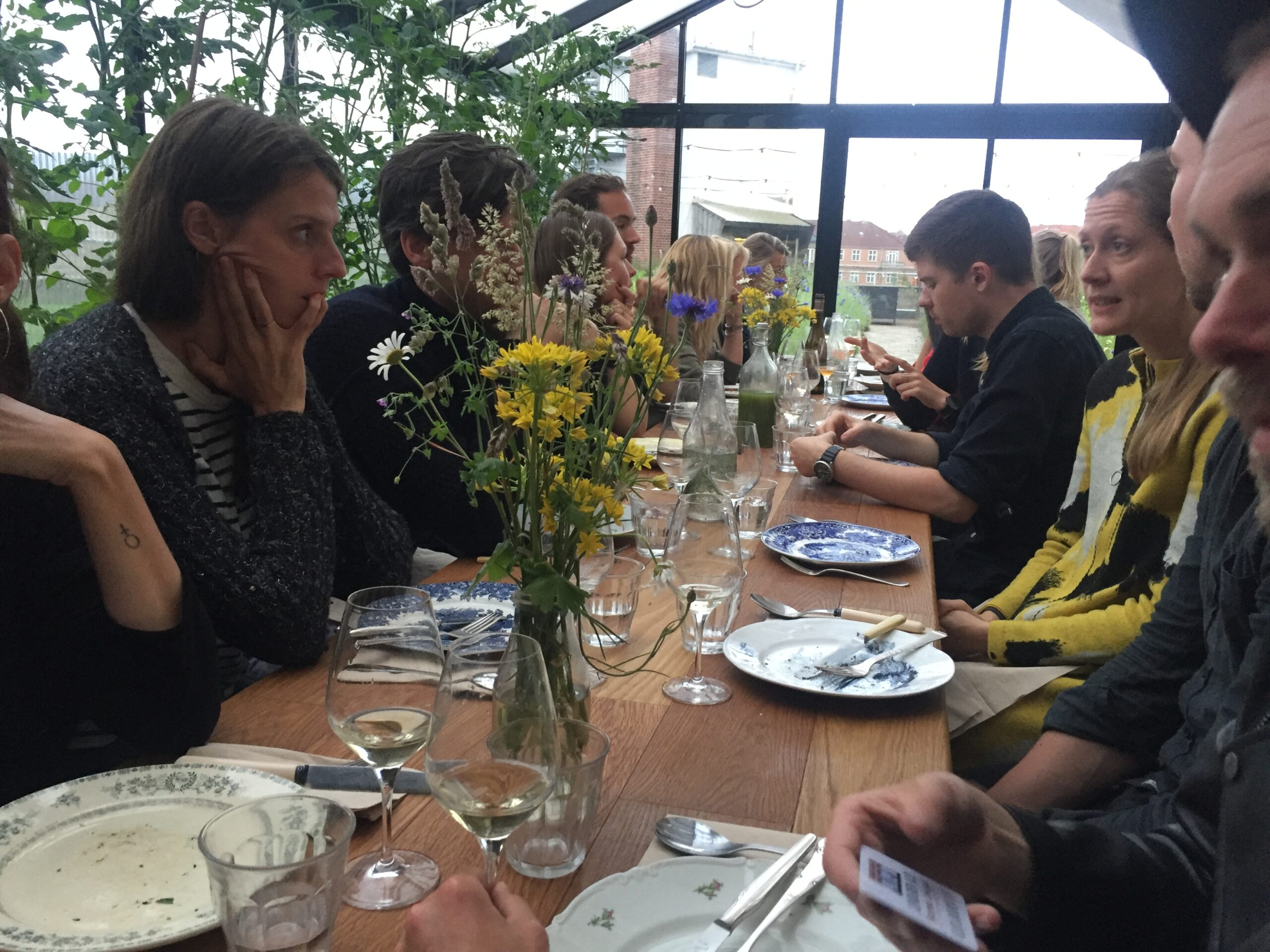 Glutenfri gourmet og orange vin i drivhuset på taget…